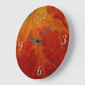 Red Maple Leaf Abstracte Autumn Natuur Fotografie Grote Klok (Hoek)