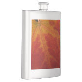 Red Maple Leaf Abstracte Autumn Natuur Fotografie Heupfles (Rechts)