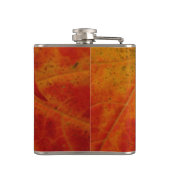 Red Maple Leaf Abstracte Autumn Natuur Fotografie Heupfles (Achterkant)