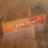 Red Maple Leaf Abstracte Autumn Natuur Fotografie Naambordje (Zijkant)