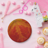 Red Maple Leaf Abstracte Autumn Natuur Fotografie Papieren Bordje (Feest)