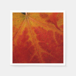 Red Maple Leaf Abstracte Autumn Natuur Fotografie Servetten