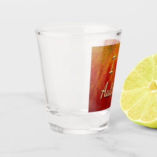 Red Maple Leaf Abstracte Autumn Natuur Fotografie Shot Glas (Links)