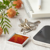 Red Maple Leaf Abstracte Autumn Natuur Fotografie Sleutelhanger (Zijkant)