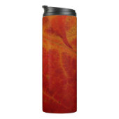Red Maple Leaf Abstracte Autumn Natuur Fotografie Thermosbeker (Geroteerd rechts)