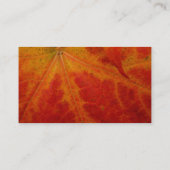 Red Maple Leaf Abstracte Autumn Natuur Fotografie Visitekaartje (Achterkant)