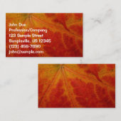 Red Maple Leaf Abstracte Autumn Natuur Fotografie Visitekaartje (Voorkant / Achterkant)