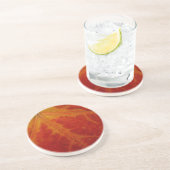 Red Maple Leaf Abstracte Autumn Natuur Fotografie Zandsteen Onderzetter (Zijkant)