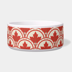 Red Maple Leaf Art Deco Design Voerbakje