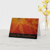 Red Maple Leaf Autumn Greetings Kaart (Gele Bloem)