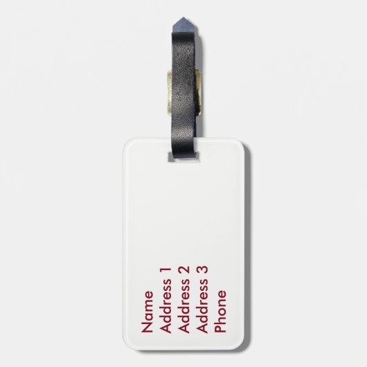 Red Maple Leaf Bagagelabel (Achterkant verticaal)