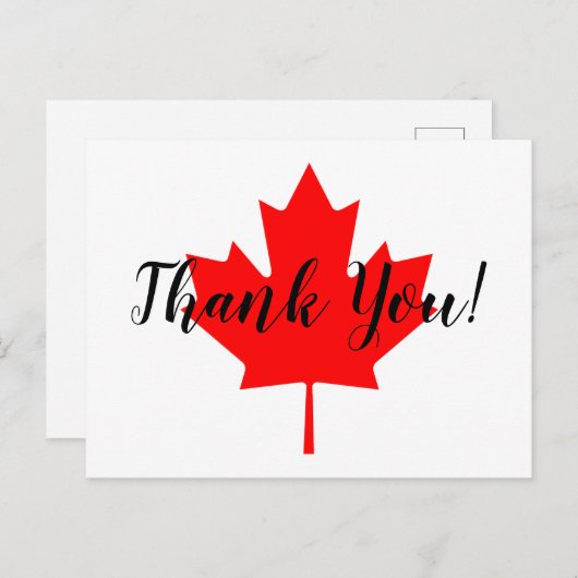 Red Maple Leaf Bedankt Briefkaart (Voorkant / Achterkant)
