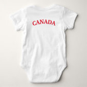 Red Maple Leaf Born in Canada Baby Body Jersey Romper (Achterkant)
