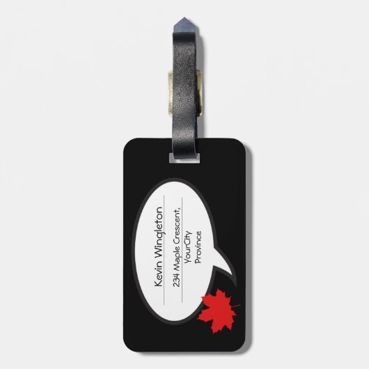 Red Maple Leaf-Canada Bagagelabel (Achterkant verticaal)