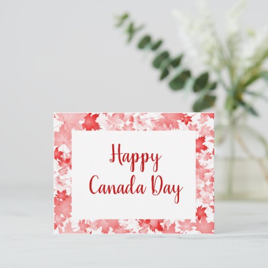 Red Maple Leaf Canada Happy Canada Day Briefkaart (Staand voorkant)