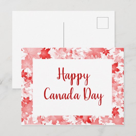 Red Maple Leaf Canada Happy Canada Day Briefkaart (Voorkant / Achterkant)