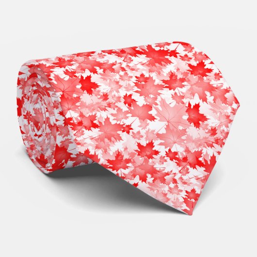 Red Maple Leaf Canada Symbol Emblem Flag Logo Stropdas (Opgerold)
