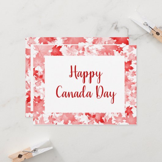 Red Maple Leaf Canada Symbol Happy Canada Day Kaart (Voorkant / Achterkant in situ)