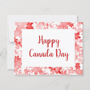 Red Maple Leaf Canada Symbol Happy Canada Day Kaart