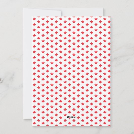 Red Maple Leaf Flag Canada Dag Party Uitnodiging (Achterkant)