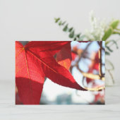 Red Maple Leaf Invitation Kaart (Staand voorkant)