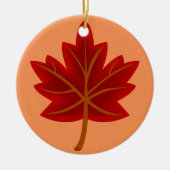 Red Maple Leaf Keramisch Ornament (Voorkant)