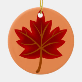Red Maple Leaf Keramisch Ornament