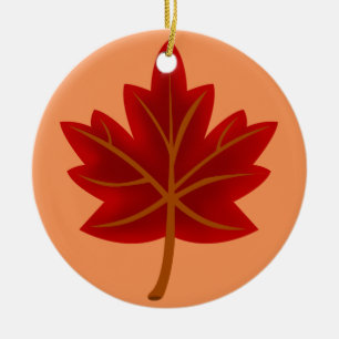 Red Maple Leaf Keramisch Ornament