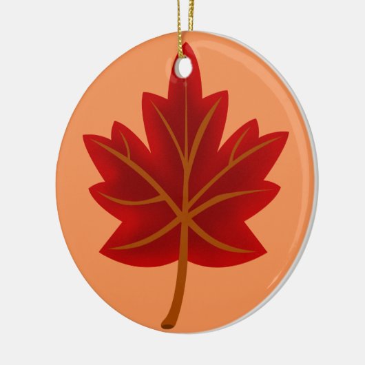 Red Maple Leaf Keramisch Ornament (Links)