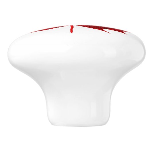 Red Maple Leaf Keramische Knop (Zijkant)