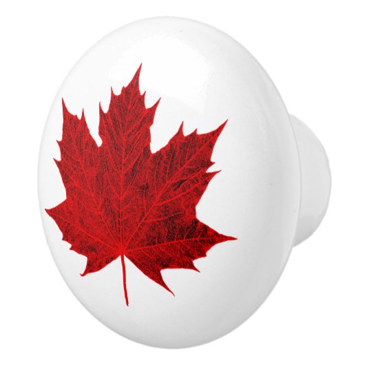 Red Maple Leaf Keramische Knop (Rechts)