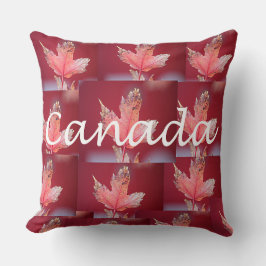 Red Maple Leaf met Canada Name Kussen