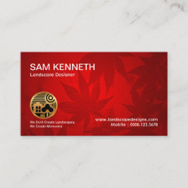 Red Maple Leaf Modern Art Landscaping Visitekaartje