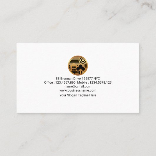 Red Maple Leaf Modern Art Landscaping Visitekaartje (Achterkant)