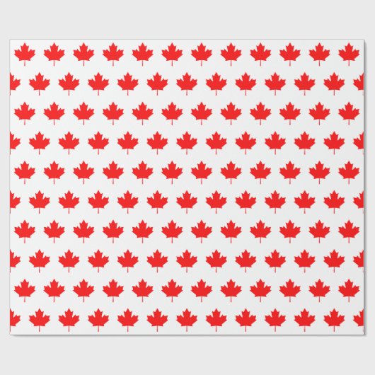Red Maple Leaf Pattern Cadeaupapier (Vlak)