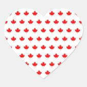 Red Maple Leaf Pattern Hart Sticker (Voorkant)