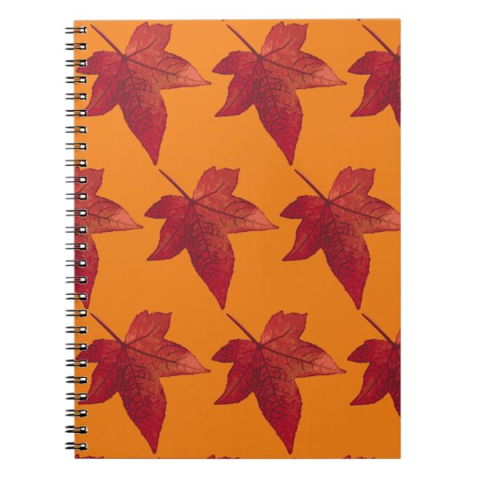 Red Maple Leaf Pattern Notitieboek (Voorkant)