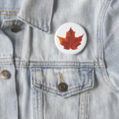 Red Maple Leaf Ronde Button 5,7 Cm (In situ)