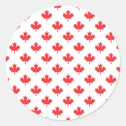 Red Maple Leaf Ronde Sticker (Voorkant)