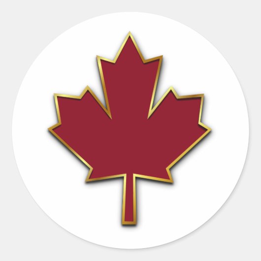 Red Maple Leaf Ronde Sticker (Voorkant)