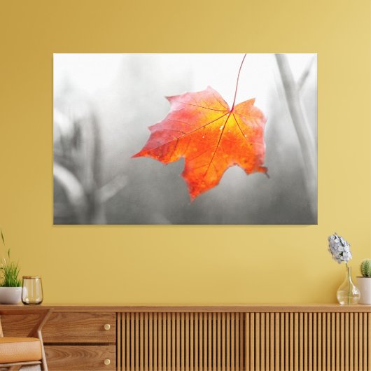 Red Maple Leaf - Velvet Autumn Canvas Afdruk (Insitu (Woonkamer))