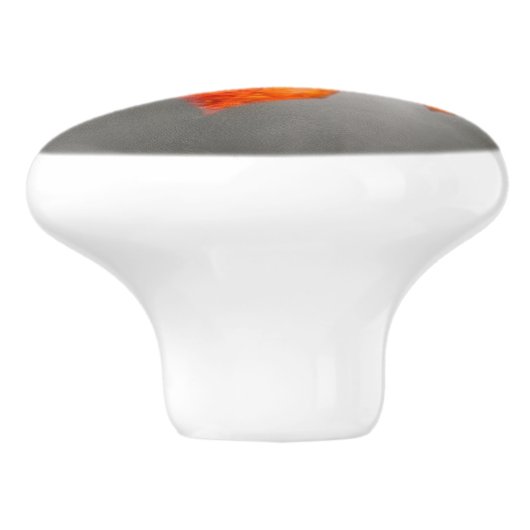 Red Maple Leaf - Velvet Autumn Keramische Knop (Zijkant)