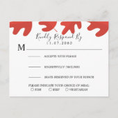 Red Maple Leaf Wedding RSVP-kaart Uitnodiging Briefkaart (Voorkant)