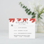 Red Maple Leaf Wedding RSVP-kaart Uitnodiging Briefkaart (Staand voorkant)