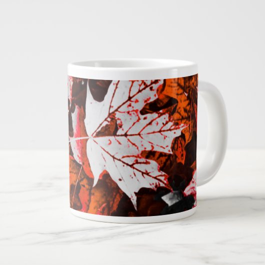 Red Maple Leaves Cup Grote Koffiekop (Voorkant rechts)