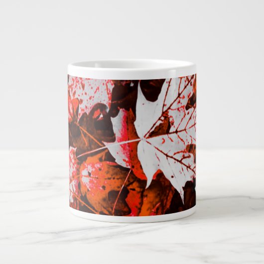 Red Maple Leaves Cup Grote Koffiekop (Voorkant)