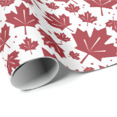 Red Maple Leaves Patroon Cadeaupapier (Rol Hoek)