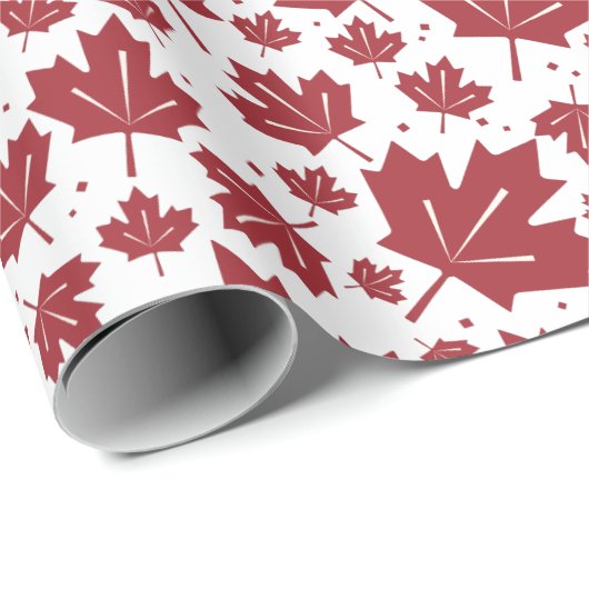 Red Maple Leaves Patroon Cadeaupapier (Rol Hoek)