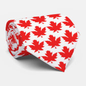 Red Maple Leaves Patroon | Maple Leaf Stropdas (Opgerold)