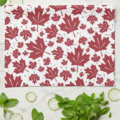 Red Maple Leaves Patroon Theedoek (Gevouwen)